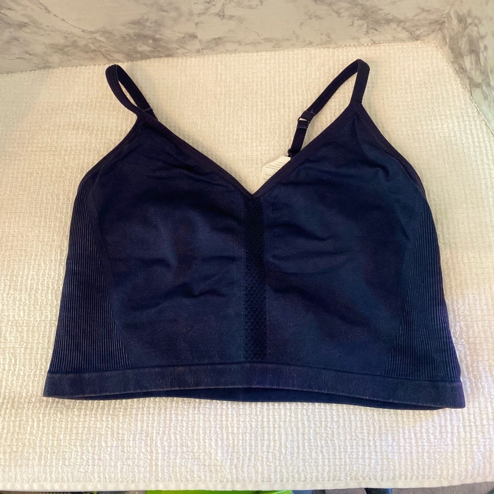 Fabletics Sync Seamless Bralette Washed Deep Navy… - image 3